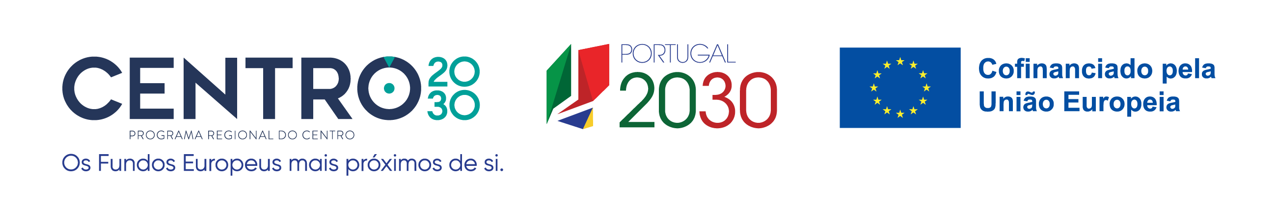 Logos do financiamento: Centro 2030, Portugal 2030 e União Europeia
